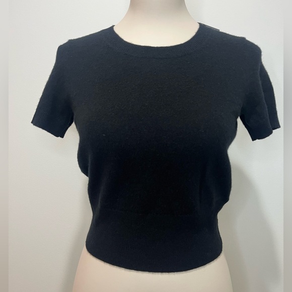 J.Crew NWT Cashmere shrunken T-shirt in black - Picture 6 of 9